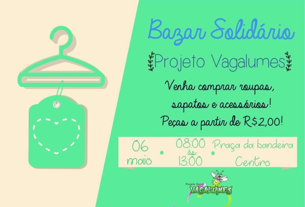 Projeto Social Vagalumes realiza bazar em Campina Grande