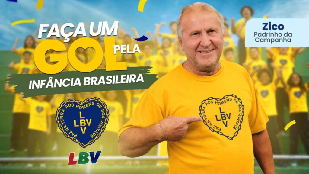 Zico entra em campo com a LBV em campanha pela infância brasileira